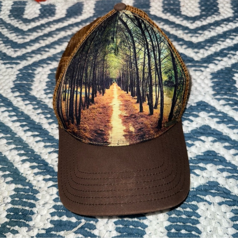 Brown and Green Nature-Inspired Trucker Hat